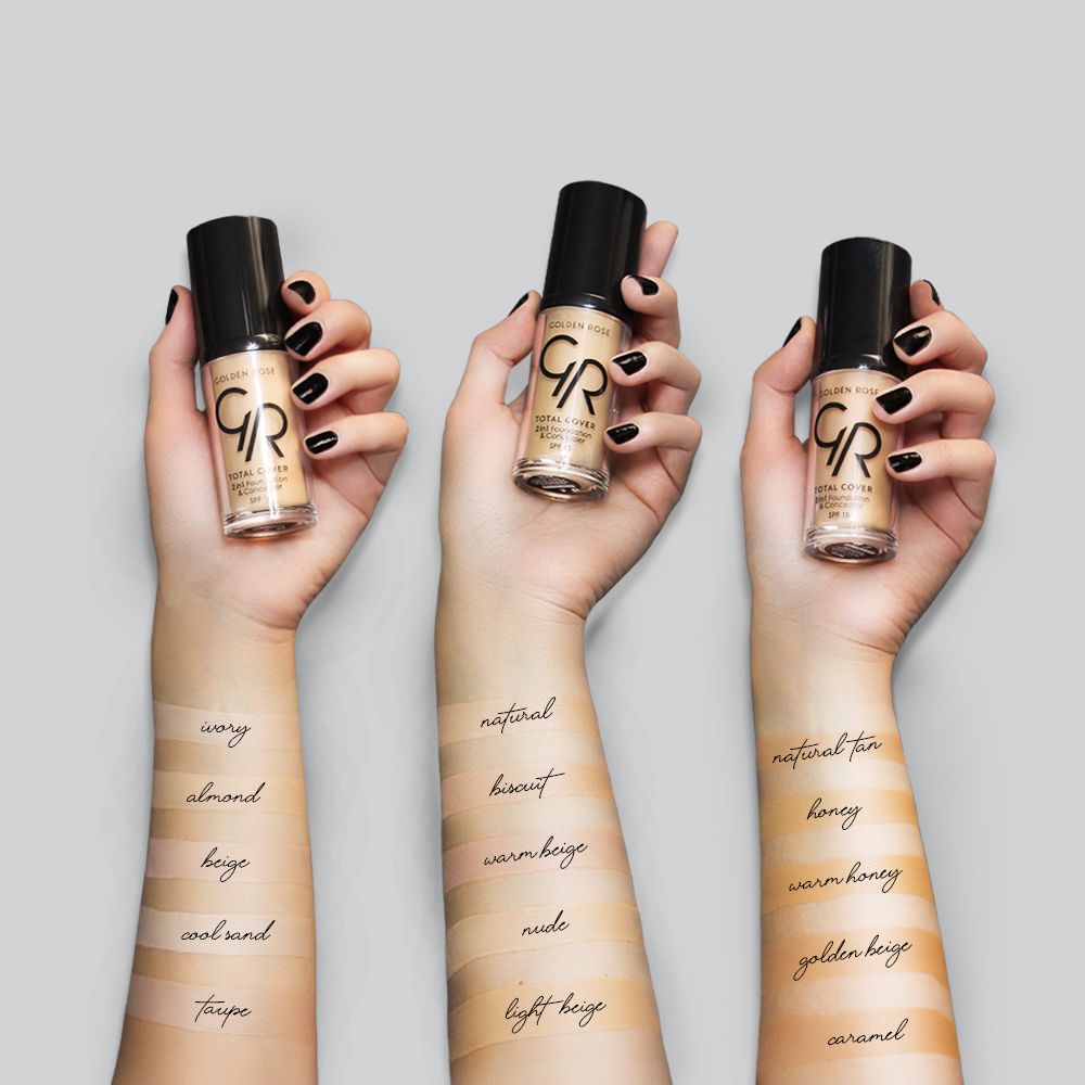 Fond de teint et correcteur Total cover 04 Golden Rose SAGA Cosmetics
