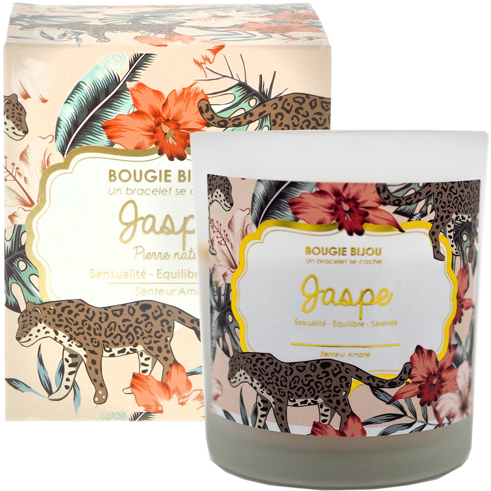 Bougie bijou Jaspe senteur Ambre stella green Bougie bijou Jaspe senteur Ambre stella green