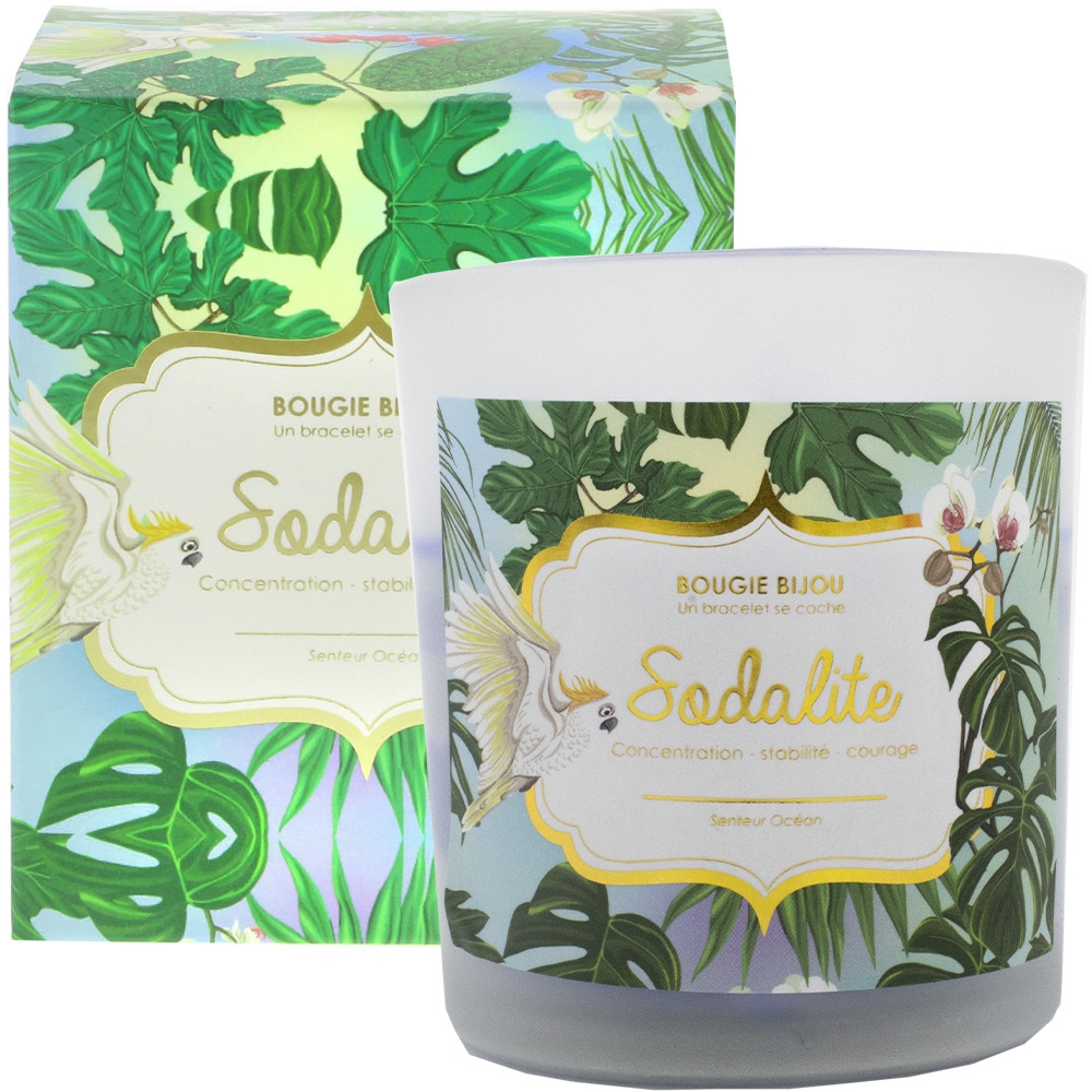 Bougie bijou Sodalite senteur Océan stella green Bougie bijou Sodalite senteur Océan stella green
