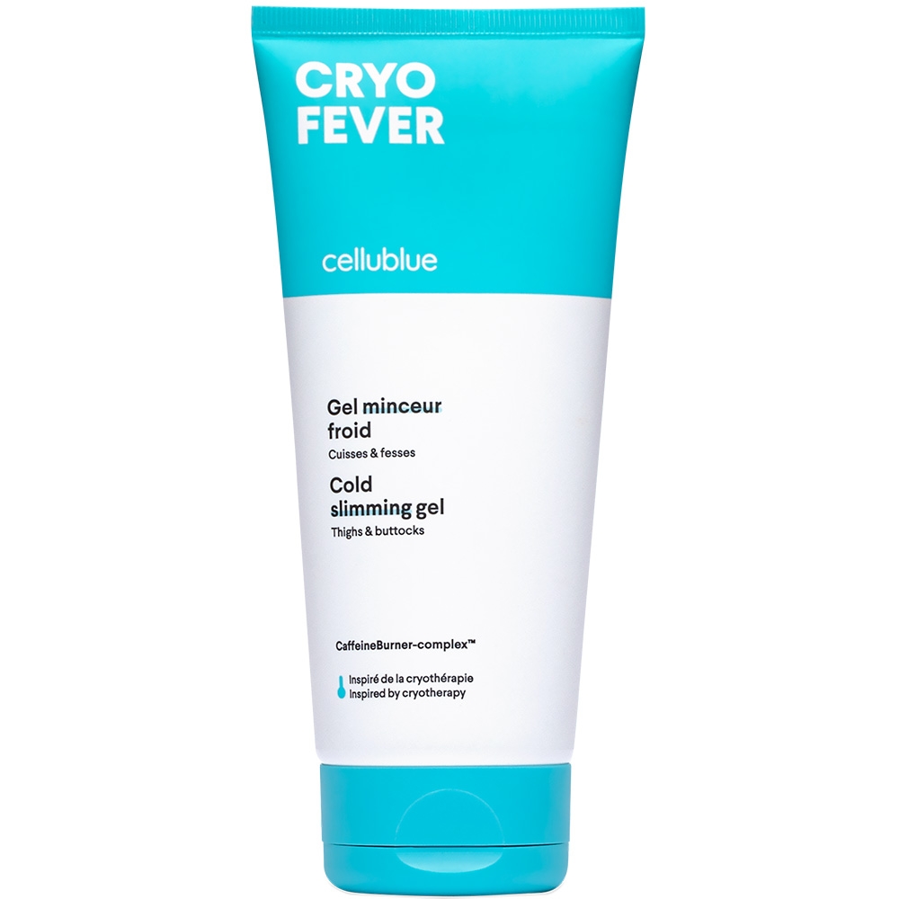 Gel minceur froid Cryo Fever Cuisses & fesses Cellublue tube fond blanc