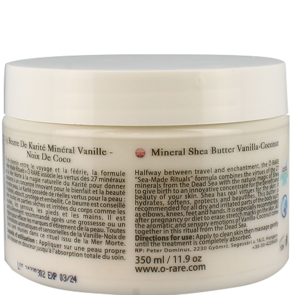 Pot de crème au beurre de karité Vanille coco dos