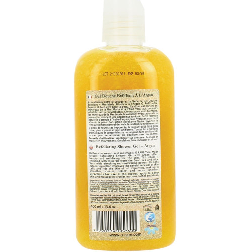 Bouteille de gel douche exfoliant à l'argan dos