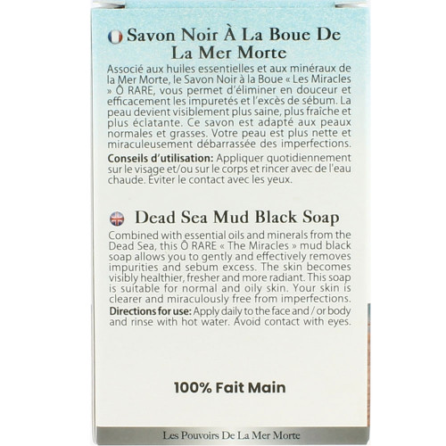 Emballage de savon noir à la boue anti imperfection dos