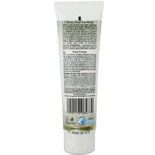 Tube de crème nourrissante pieds marque Ô Rare vue dos