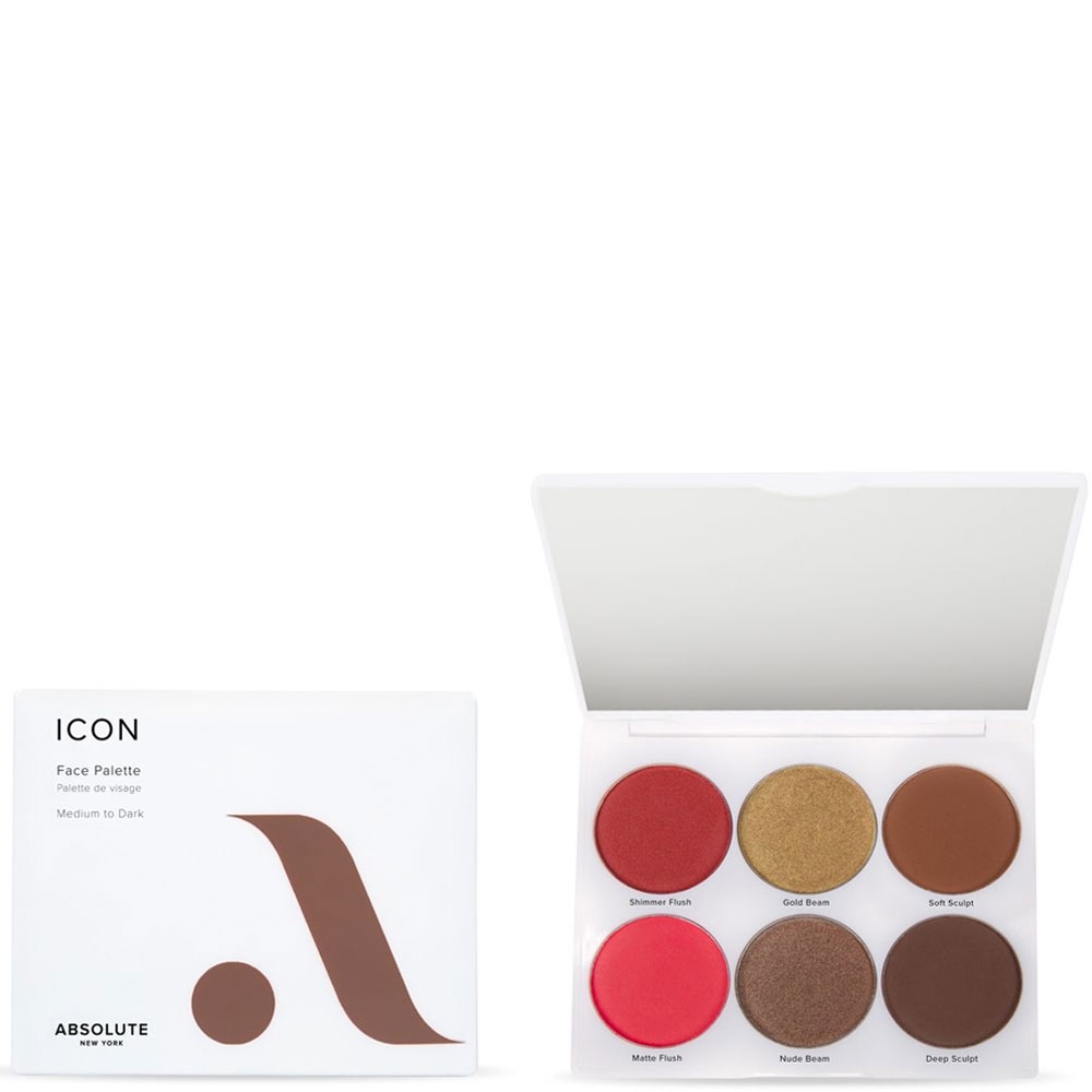 Palette visage Icon - Medium to Dark Absolute New-york packaging, fards et miroir