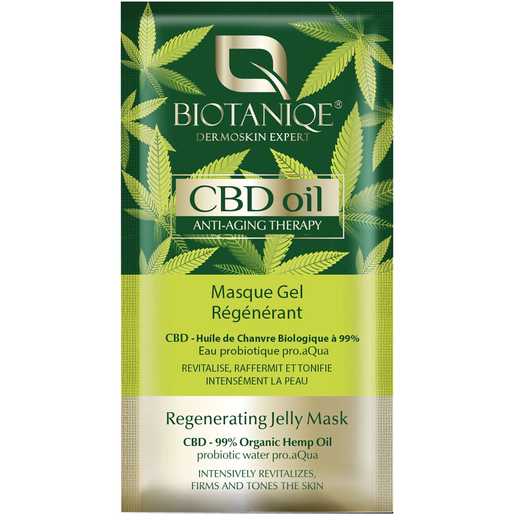 Masque gel régénérant CBD oil Biotaniqe packaging français