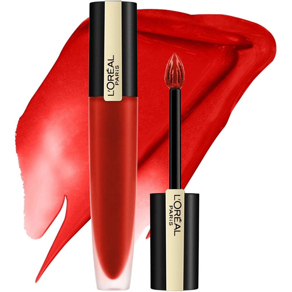 Encre à lèvres matte Rouge signature - 138 Honored L'Oreal embout mousse et texture