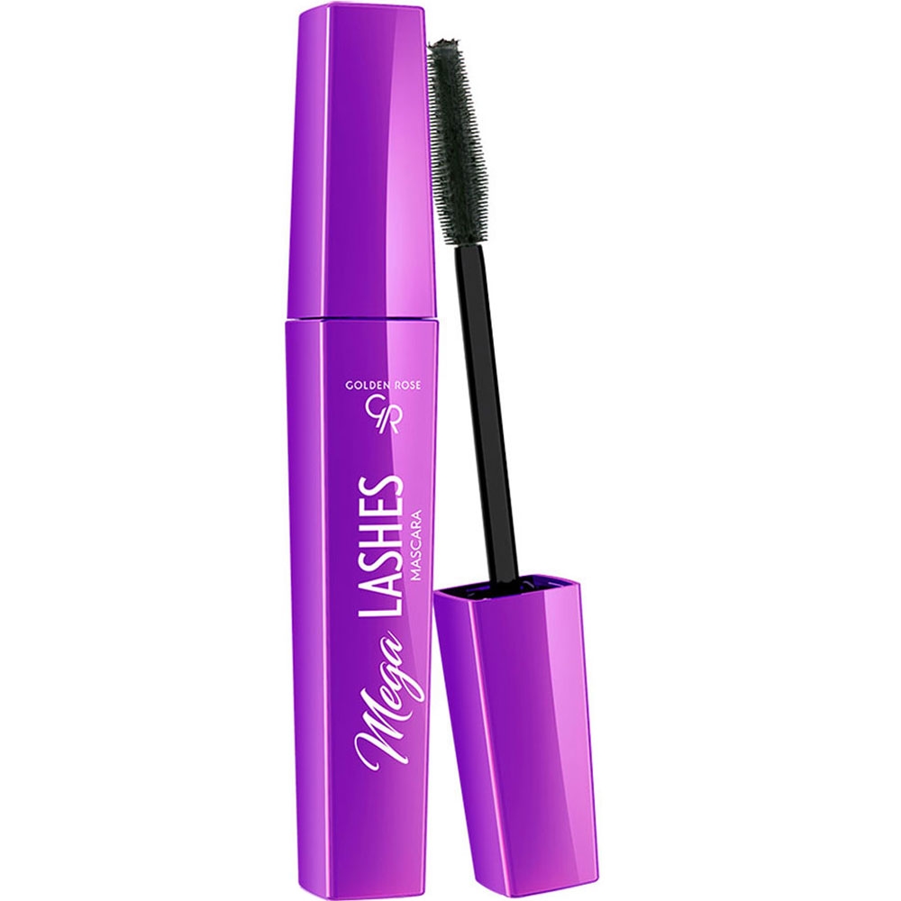 Mascara Mega lashes - Deep black Golden rose brosse deux étapes Mascara Mega lashes - Deep black Golden rose brosse deux étapes