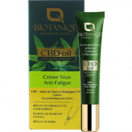 Crème yeux anti-fatigue CBD oil Biotaniqe packaging français + produit