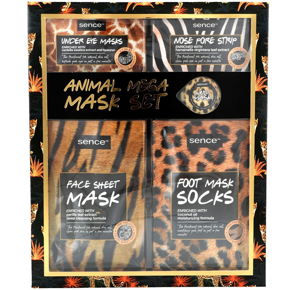 Coffret 5 masques visage et corps animal