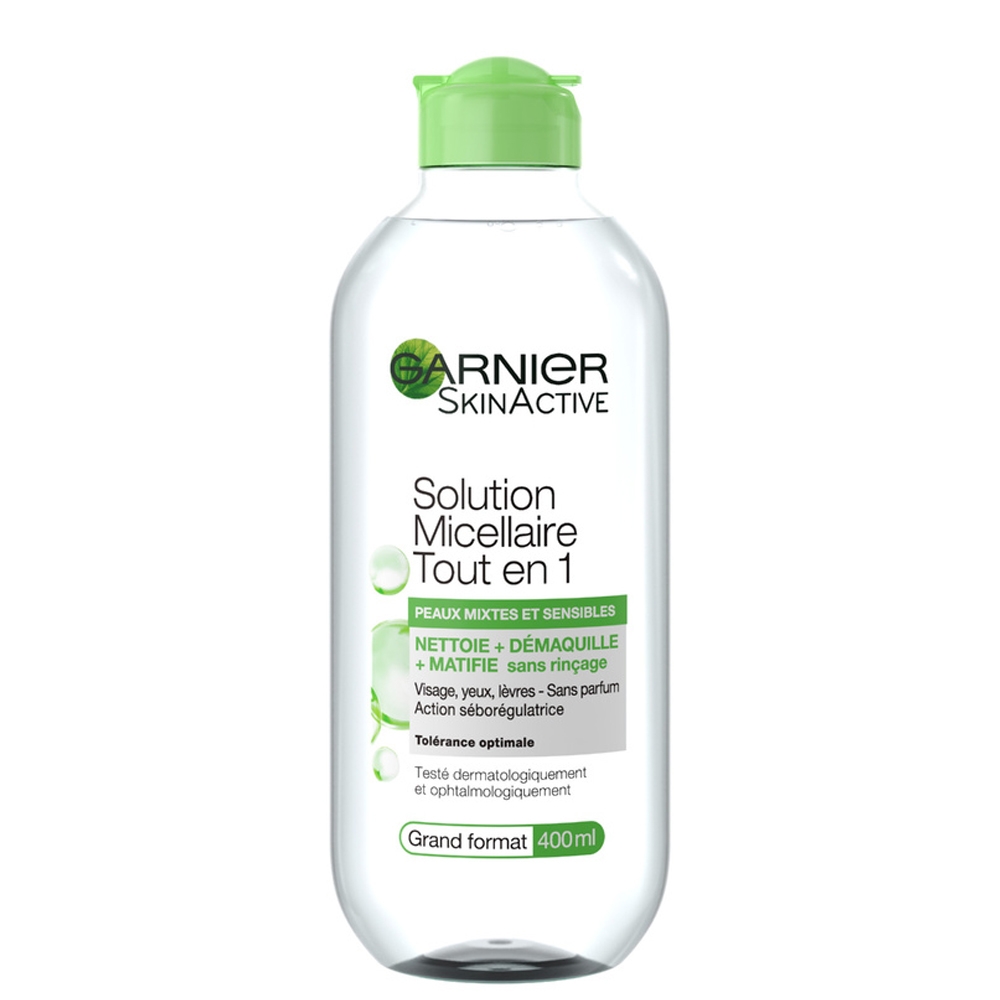 Garnier Solution Micellaire Peaux Sensibles ,démaquillant yeux et visage  sans rinçage à prix pas cher