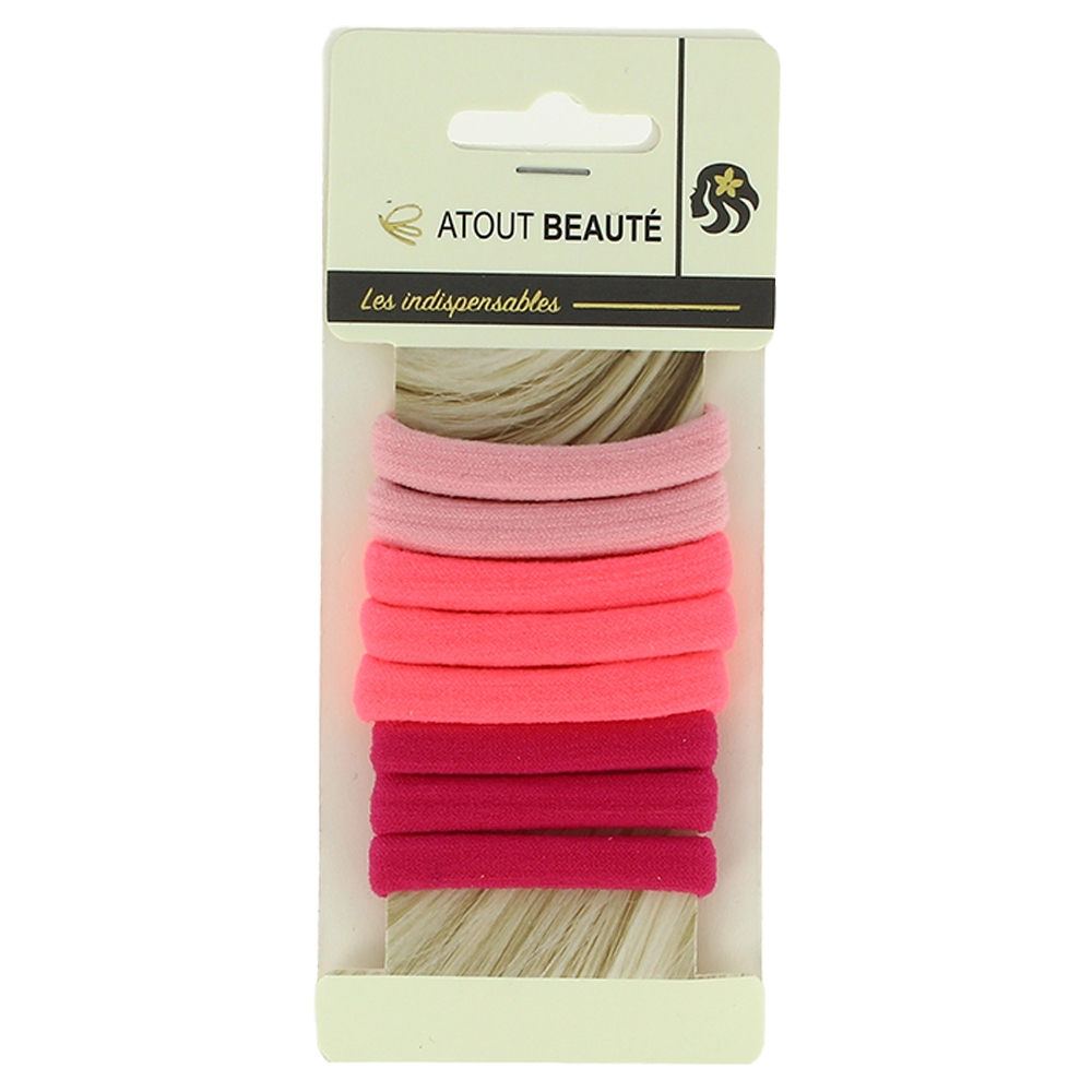 Lot de 8 élastiques roses - Atout Beauté