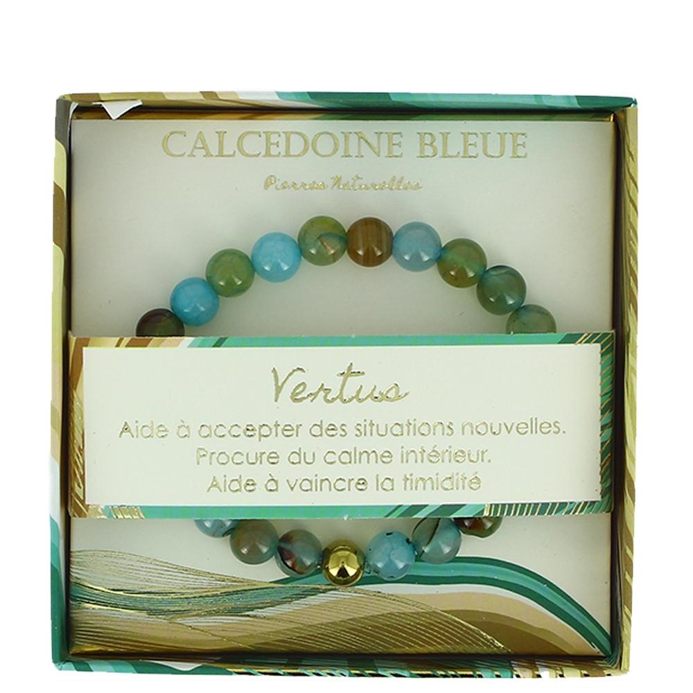 Boite Bracelet Pierres Naturelles - Calcédoine bleue - Stella Green Boite Bracelet Pierres Naturelles - Calcédoine bleue - Stella Green