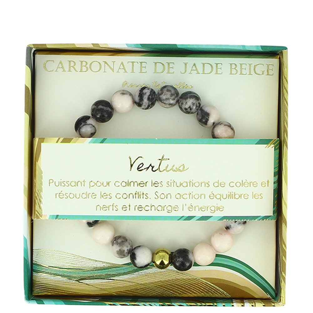 Boite Bracelet Pierres Naturelles - Carbonate de jade beige - Stella Green