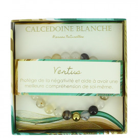 Boitier Bracelet Pierres Naturelles - Calcédoine blanche - Stella Green