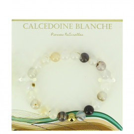 Bracelet Pierres Naturelles - Calcédoine blanche - Stella Green