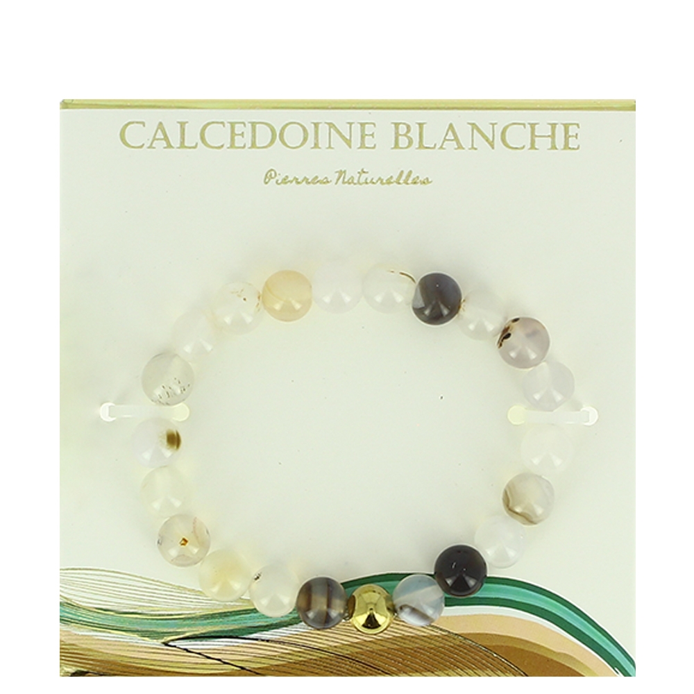 Bracelet Pierres Naturelles - Calcédoine blanche - Stella Green