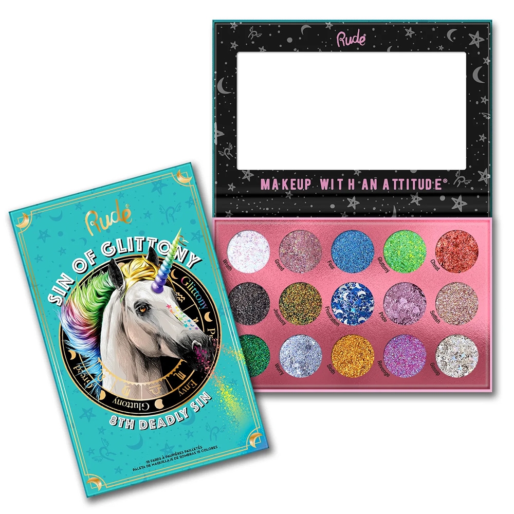 Sin of glittery, Palette RUDE 15 Fards