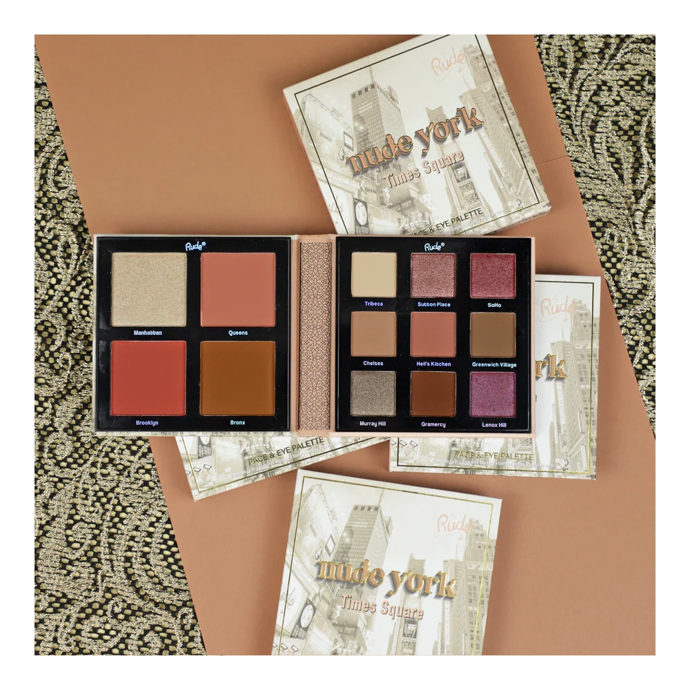 Palette yeux & visage - Nude York - Rude cosmetics Palette yeux & visage - Nude York - Rude cosmetics