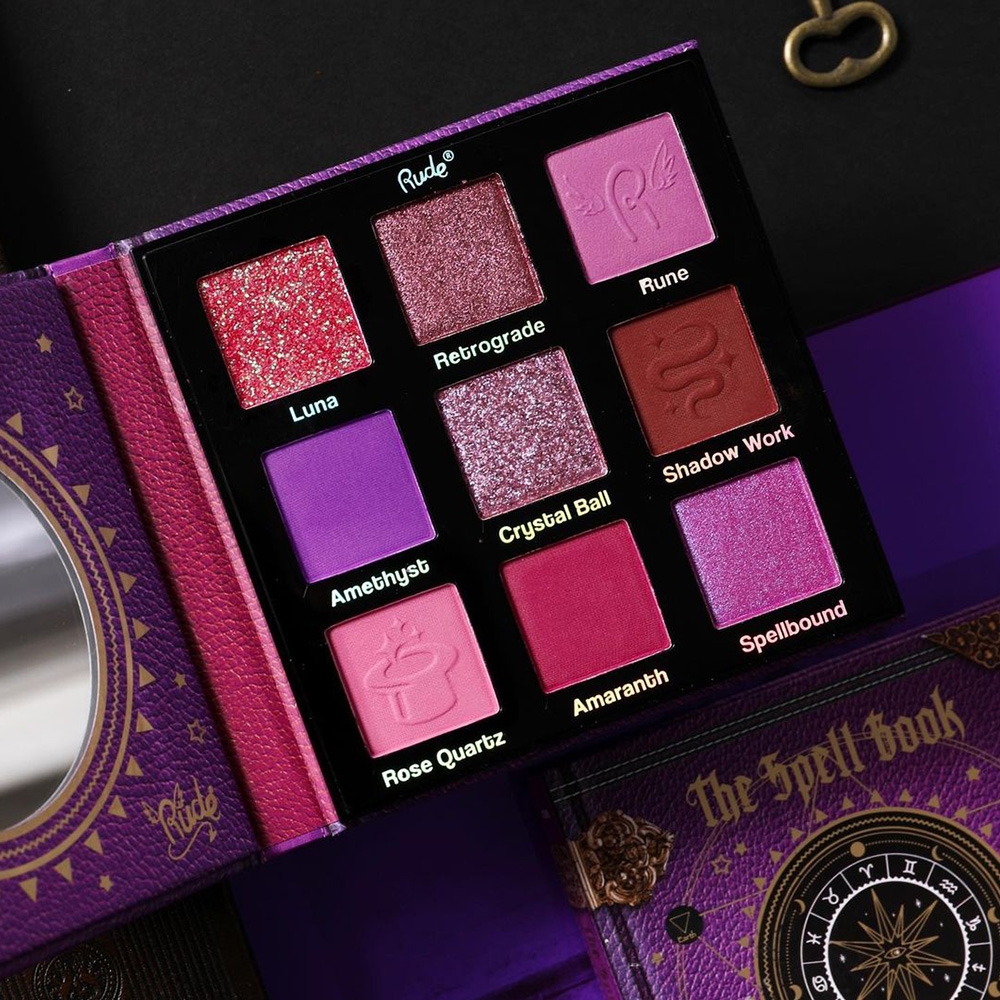 Palette 9 fards à paupières - The spell book - Passion - Rude cosmetics Palette 9 fards à paupières - The spell book - Passion - Rude cosmetics
