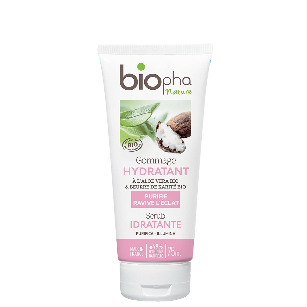 Gommage hydratant visage à l'aloe vera - au beurre de karité Gommage hydratant visage à l'aloe vera - au beurre de karité