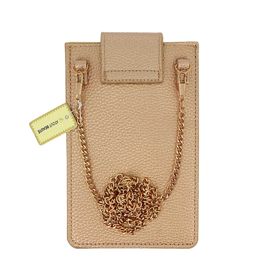 Pochette téléphone - bandoulière dorée - Atout Beauté Pochette téléphone - bandoulière dorée - Atout Beauté
