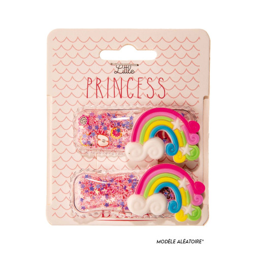 Barrettes arc-en-ciel et paillettes