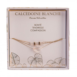 Bracelet pierre naturelle - Calcédoine blanche