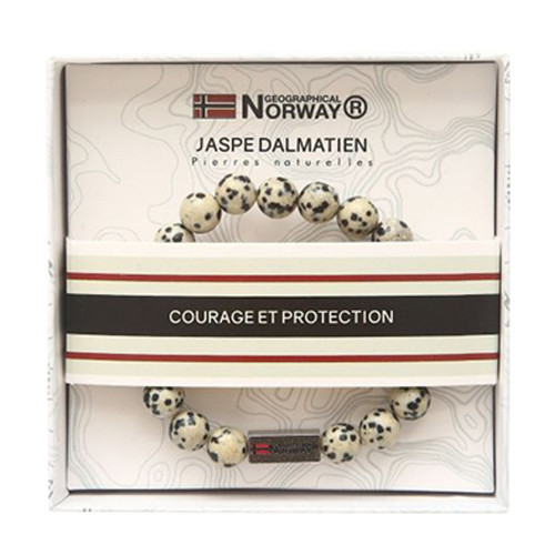 Bracelet en pierres naturelles - Jaspe Dalmatien - Geographical Norway