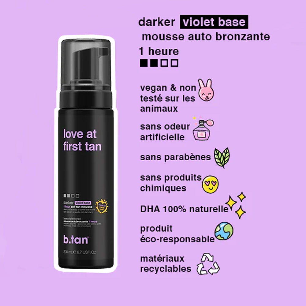 ingrédients mousse autobronzante - b.tan ingrédients mousse autobronzante - b.tan