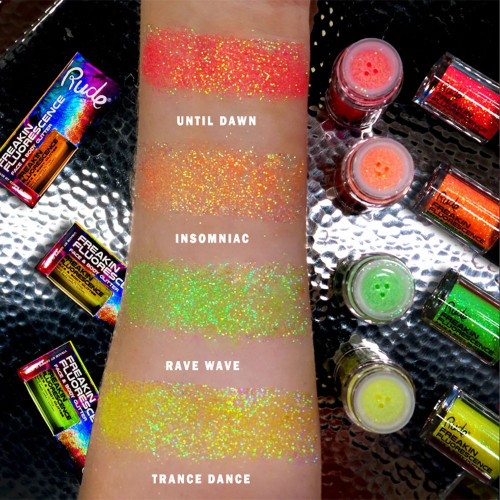 Swatch coloris - Collection freakin fluorescence - RUDE Cosmetics