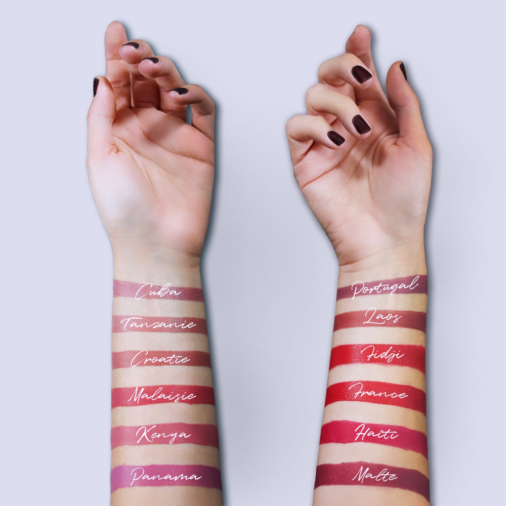 Swatch teintes rouges à lèvres - Collection Liping My Matte - Golden Rose