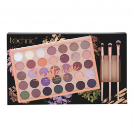 Coffret palette de pigments pressés Santorini et 3 pinceaux - Technic - SAGA Cosmetics