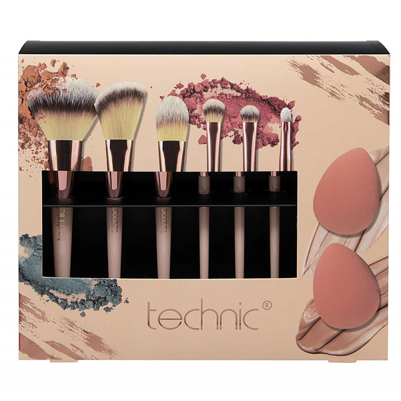 Coffret pinceaux et éponges maquillages - technic - SAGA Cosmetics