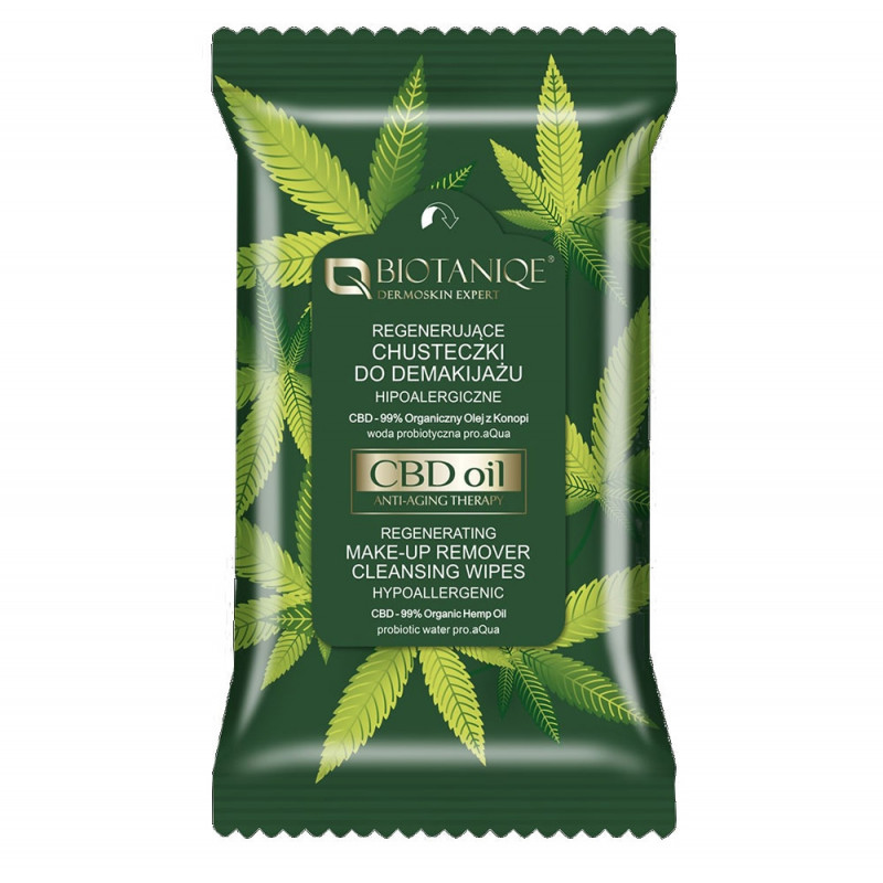 Lingettes nettoyantes CBD - Biotaniq - SAGA Cosmetics