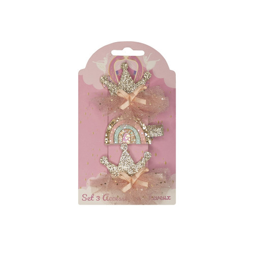 Set de barrettes couronne et arc-en-ciel | Stella Green