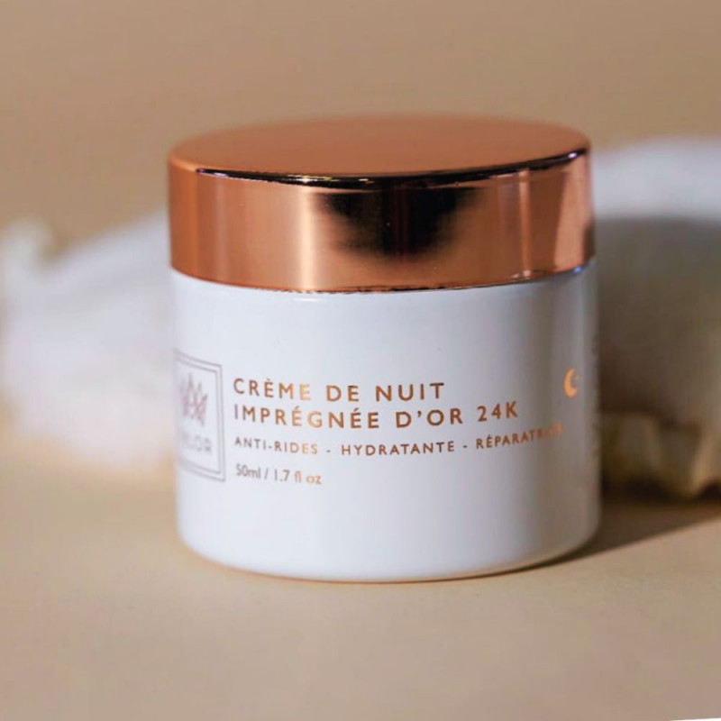 Crème de nuit or 24K - photo ambiance JYLOR BEAUTY