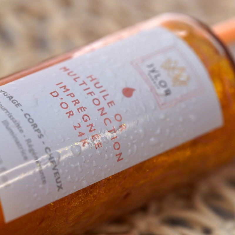 Photo ambiance huile multifonction or 24K | JYLOR BEAUTY