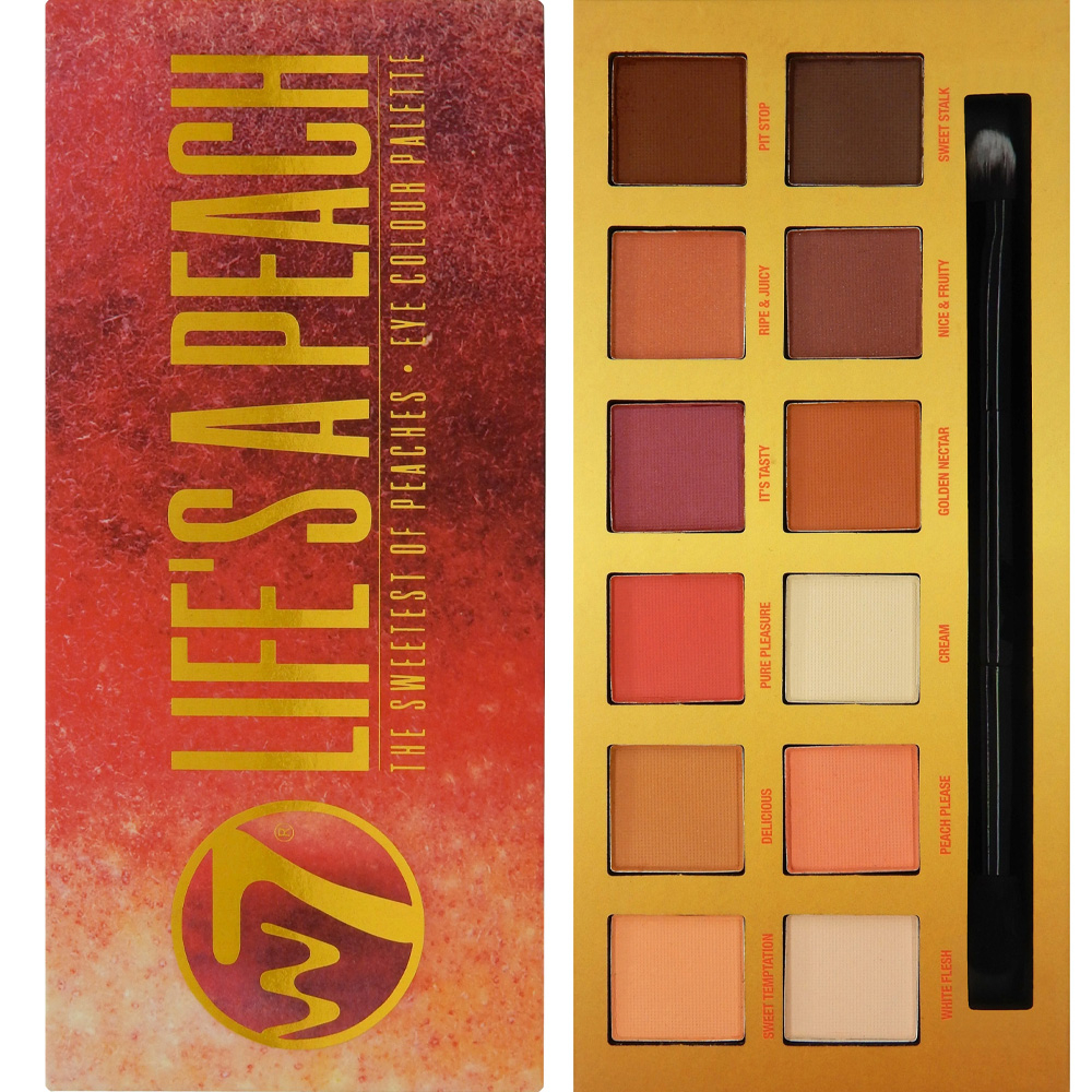 Palette 12 fards à paupières mattes aux couleurs chaudes - Life's A Peach de W7.
